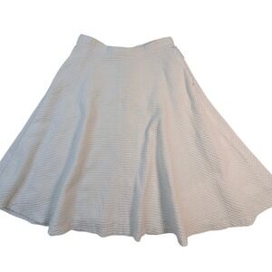 ZARA Basic White Textured Midi Skirt – Women's S Minimalist Cotton Blend